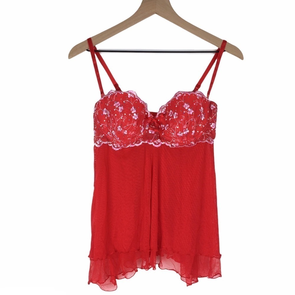 VICTORIA’S SECRET Sexy Little Things Chemise Floral Embroidered Y2K Size 36C NWT